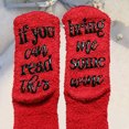 thumbnail image 1 of Si puedes leer esto, calcetines, tráeme un poco de vino, calcetines divertidos, accesorios, regalos para niñas y mujeres, 1 of 2