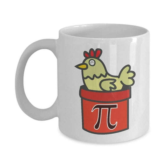 Chicken Pot Pie Coffee & Tea Gift Mug, Best Cute Math Pun Gifts for Him, Her, Men & Women Math Teacher, Geek, Nerd or Student and Foodie