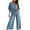 Peacock Blue, variant on 2 Piece Outfits Joggers Loungwear for Women Loose Fit Drawstring Lounge Sets Bat Sleeves V Neck Pajamas Pink S