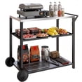 thumbnail image 1 of Outsunny Outdoor Grill Cart, Three-Tier Pizza Oven Stand, Black, 1 of 10