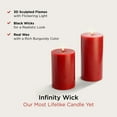 thumbnail image 5 of LampLust Dark Red Flameless Candles, Set of 2 - 4 inch Diameter Pillars with Batteries, Remote, and Timer Included, 5 of 5