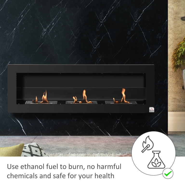 HOMCOM 47 Wall Mounted Ventless Ethanol Alcohol Fireplace Space Saving  Heater - Walmart.com