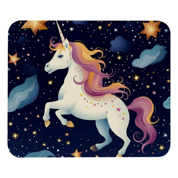 Starry Unicorn Mouse Pad , Soft Cute Computer Mouse Mat with Rubber Base, Easy to Slide, Personalized Design, Portable