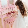 thumbnail image 6 of Teamson Kids Fantasy Fields Polka Dot Gisele Vanity Set with LED Mirror and Stool, Pink/Gold, 6 of 13