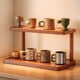 thumbnail image 3 of Estante de Almacenamiento de Madera Versátil de 2 Niveles para Cocina y Salón de Té: Organizador de Encimera con Asas Decorativas, Ideal para ., 3 of 5