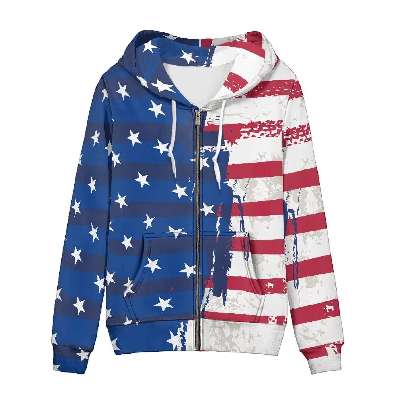 Renewold Full Zip Up Hoodies Size M American Flag Athletic