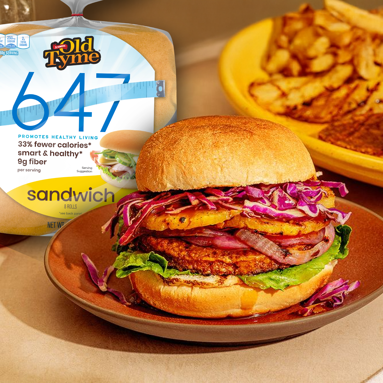 Schmidt Old Tyme 647 Soft Sandwich Rolls, 33% Fewer Calories, 8 Count