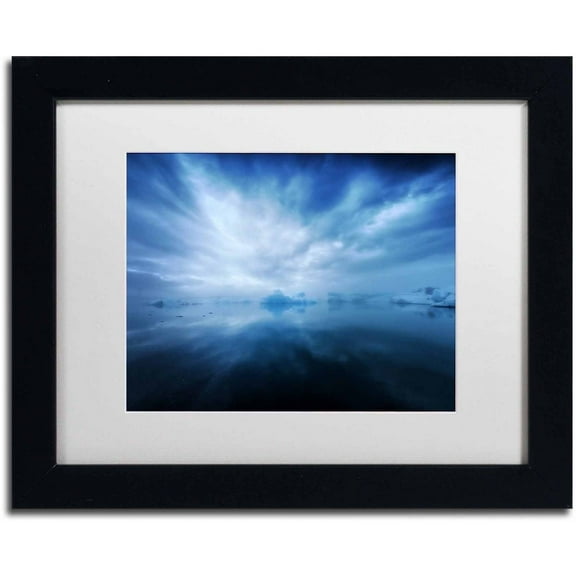 Trademark Fine Art 'Jokulsarlon' Canvas Art by Philippe Sainte-Laudy, White Matte, Black Frame