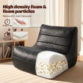 thumbnail image 2 of Toject Giant Bean Bag Chair, Faux Leather Memory Foam Floor Sofa for Adults, Ergonomic Back Support, No Assembly Needed, Lightweight Lounger for Living Room Bedroom Dorm Office, Black, 2 of 6