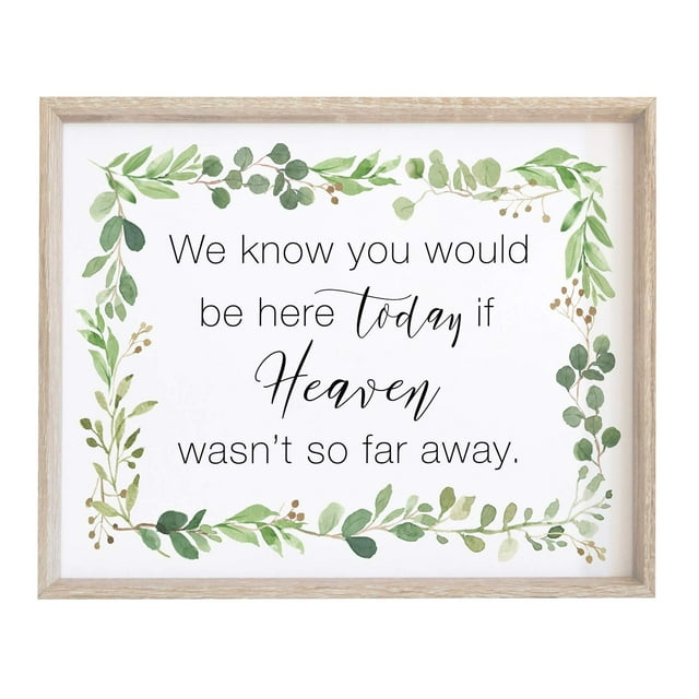 Memorial Wedding Sign, Watercolor Eucalyptus Greenery Print on Textured Thick Cardstock Paper, In Memory of Loved Ones, We Know You Would Be Here Today Table Signs