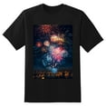 thumbnail image 2 of Plus Size Shirt for Women Black Tops for Women Short Sleeves Shirt for Women Fireworks Sky T Shirt Crewneck Shirt for Women XL, 2 of 5