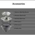 thumbnail image 3 of Drop-less steel wire basket with full stainless steel basket ø 110 mm 1½", stainless steel + ABS, wire basket + basket, 3 of 5