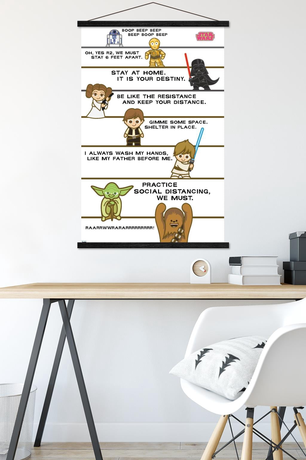 Star Wars: Saga - Shelter In Place Wall Poster with Wooden Magnetic Frame, 22.375" x 34"