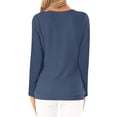thumbnail image 4 of Women Long Sleeve Crossed Surplice Button Tops, 4 of 4