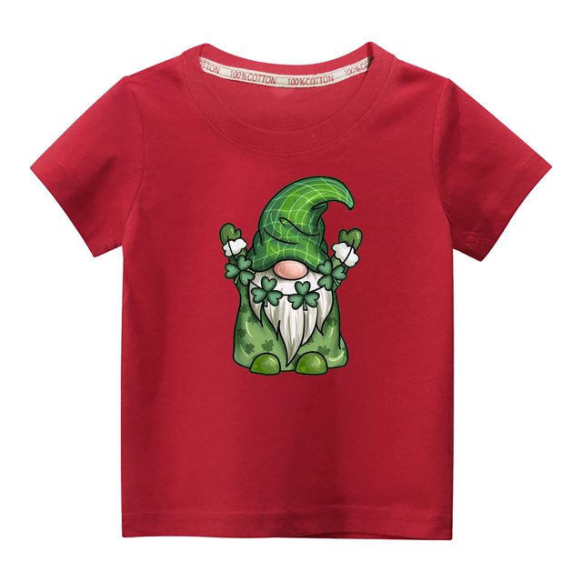FAIWAD Chandails de la Saint-Patrick pour Tout-Petits Filles Garçons, Manches Courtes, Hauts à Imprimé Graphique, Coupe Ample, Col Rond, Chandails à Enfiler