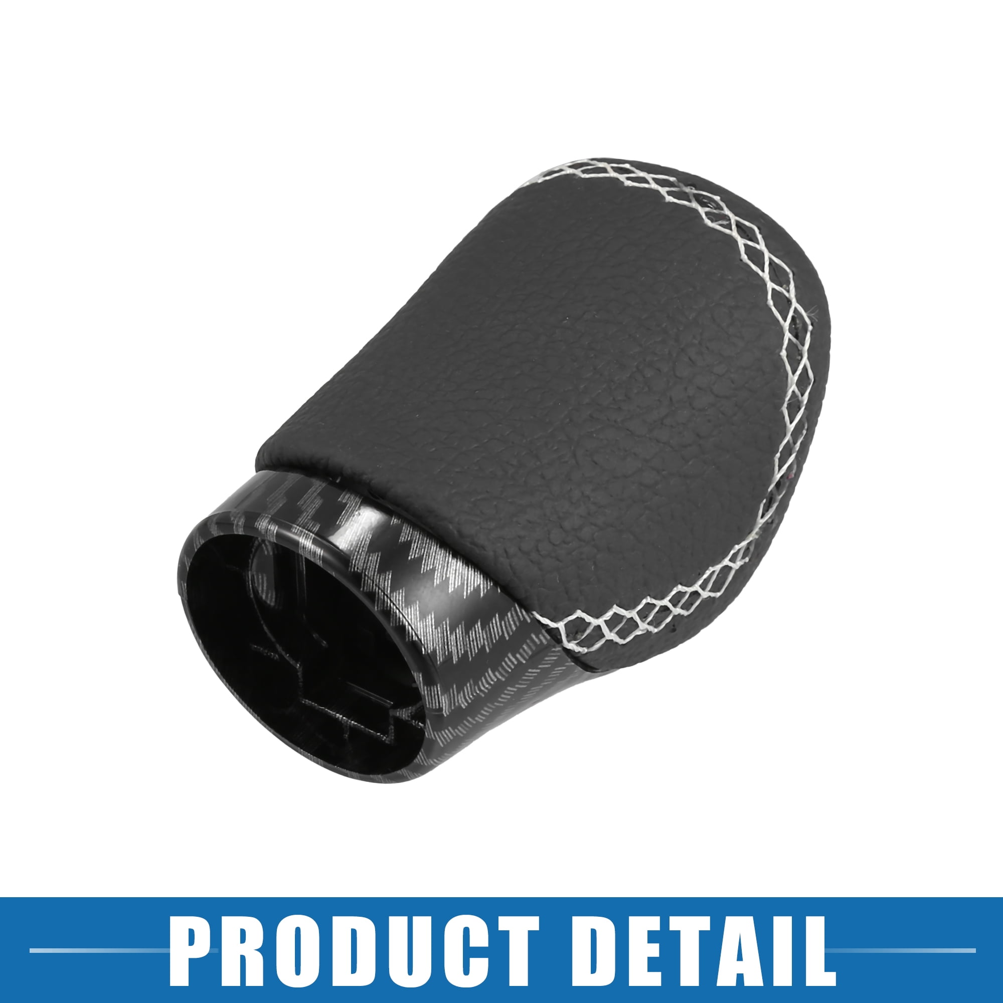 Unique Bargains Automatic Transmission Gear Shift Knob for Lexus ES300h 2016-2018 Carbon Fiber Cover with White Thread