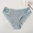 thumbnail image 2 of 3 Pack Women Underwear Mesh Lace Bow Cheeky Ribbed Panties,Dark Gray,2XL, 2 of 4