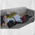 thumbnail image 6 of Minnesota Soft Flannel Fleece Throw Blanket, Red Canoe Sitting on the Rocks at the Lake in Minnesota Autumn Nature Scenery, Cozy Plush for Indoor and Outdoor Use, 50" x 60", Multicolor, by Ambesonne, 6 of 6