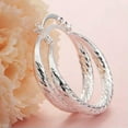 thumbnail image 6 of K-KED Women Silver Plated Ear Stud Hoop Dangle Earrings Wedding Party Bridal Jewelry-#219, 6 of 9
