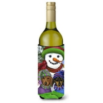 Dachshund Christmas Frosty and Company Wine Bottle Hugger