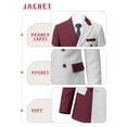 thumbnail image 5 of Beauty-Emily Men's Color Block Double-Breasted Suit Set – Slim Fit Two-Piece Blazer & Pants, Stylish Contrast Formal Suit for Business, Wedding & Party, 5 of 8