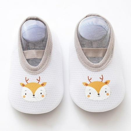 

eczipvz Girls Dress Shoes Boys Girls Animal Cartoon Socks Shoes Toddler WarmThe Floor Socks Non Slip Prewalker Shoes White