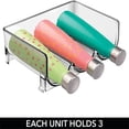 thumbnail image 6 of Stackable Plastic 3 Bottle Refrigerator Wine Rack - Kitchen Storage Organizer for Champagne, Wine or Water Bottles - Stacking Wine Organizer for Fridge - Ligne Collection - 2 Pack, 6 of 6
