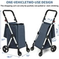 thumbnail image 4 of LEUYA ABC Chariot d'Épicerie, Chariot de Magasinage à 4 Roues, Chariot de Magasinage en Aluminium 46 L avec Sac Isotherme, Poignée Réglable, Chariot de Magasinage Pliant, 4 of 8