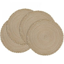Round Braided Placemats Set of Round Table Mat for Dining Tables 15 inch