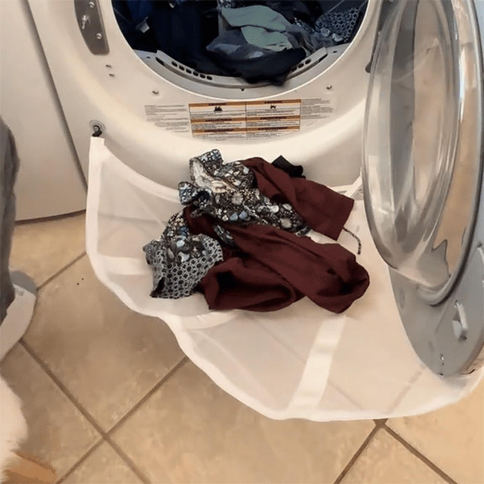 Laundry Catcher Net for Front-Loading Washers and Dryers,Tool-Free Mesh Storage Bag Preventing Clothing Drop,Durable Washable Organizer for Laundry Room and Small Space Household Use-A