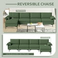 thumbnail image 5 of Costway Modern Modular L-shaped Sectional Sofa w/ Reversible Chaise & 2 USB Ports Green, 5 of 10