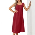 thumbnail image 5 of FAHXNVB Womens Nightgowns Square Neck Ruffle Hem Sleeveless Victorian Sleep Dress Ladies Flowy Long Sleepwear Night Dress, 5 of 7