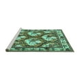 thumbnail image 2 of Ahgly Company Machine Washable Indoor Rectangle Persian Turquoise Blue Traditional Area Rugs, 2' x 4', 2 of 4