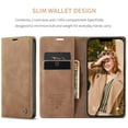 thumbnail image 3 of CaseMe Leather for iPhone 12 Pro Case, Flip Wallet Leather Case with Card Holder Magnetic Closure Shockproof Kickstand Protective Phone Cases Cover for iPhone 12 Pro,Brown,For iPhone 12 Pro, 3 of 12