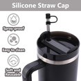 thumbnail image 3 of 6PCS Silicone Straw Covers Cap Compatible with Stanley Cup 30-40 oz Tumbler with Handle 10mm Straw Toppers，Dust-Proof Reusable Straw Cover for Stanley Cup Accessories (Black), 3 of 4