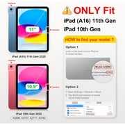 Fintie Clear Case for iPad (A16) 11th Generation 11 Inch (2025), iPad 10th Generation 10.9 Inch (2022), Crystal Transparent Back Cover with Pencil Holder, Auto Wake/ Sleep, Pink