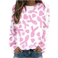 thumbnail image 2 of Womens Tops Plus Size 2023 Trendy Casual Long Sleeve Round Neck Graphic Tees Printed Ladies Sweatshirt Tops Blouse on Clearance, 2 of 5