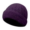 thumbnail image 2 of Only Moment Warm Winter Fleece Lined Beanie Purple knit Soft Warm Knit Beanies Skull Cap Ski Hats One Size, 2 of 5