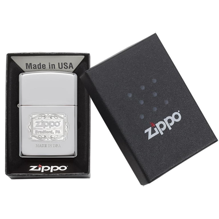 29521 250 Zippo Bradford PA High Polish Chrome Pocket Lighter