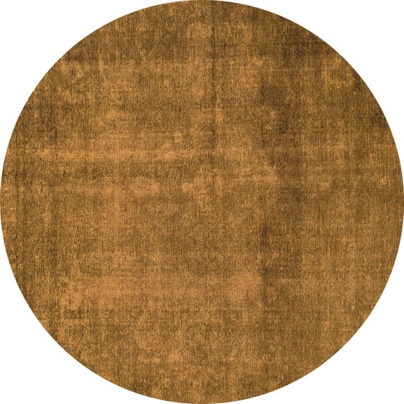 Ahgly Company Indoor Round Abstract Orange Modern Area Rugs, 8' Round