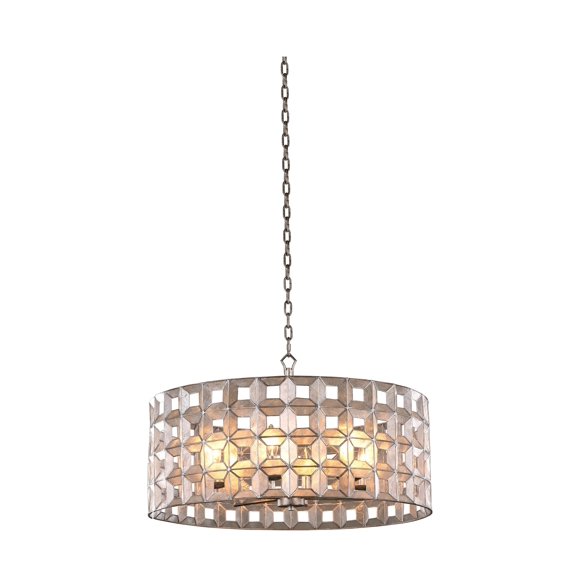 Kalco 509152OSL Prado Chandelier, 6-Light 360 Total Watts, Oxidized Silver Leaf