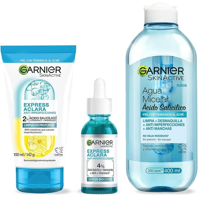 Kit Garnier Rutina Express Aclara Anti Acné Ácido Salicílico 3 Piezas Garnier NA