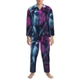 thumbnail image 3 of Naloa Hip-Hop Glasses Gorilla Men’s Pajamas Set - Long Sleeve Button Down Sleep Shirt and Pajama Bottoms Sleepwear Set-Medium, 3 of 7