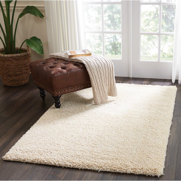 Malibu Shag Solid Cream Area Rug