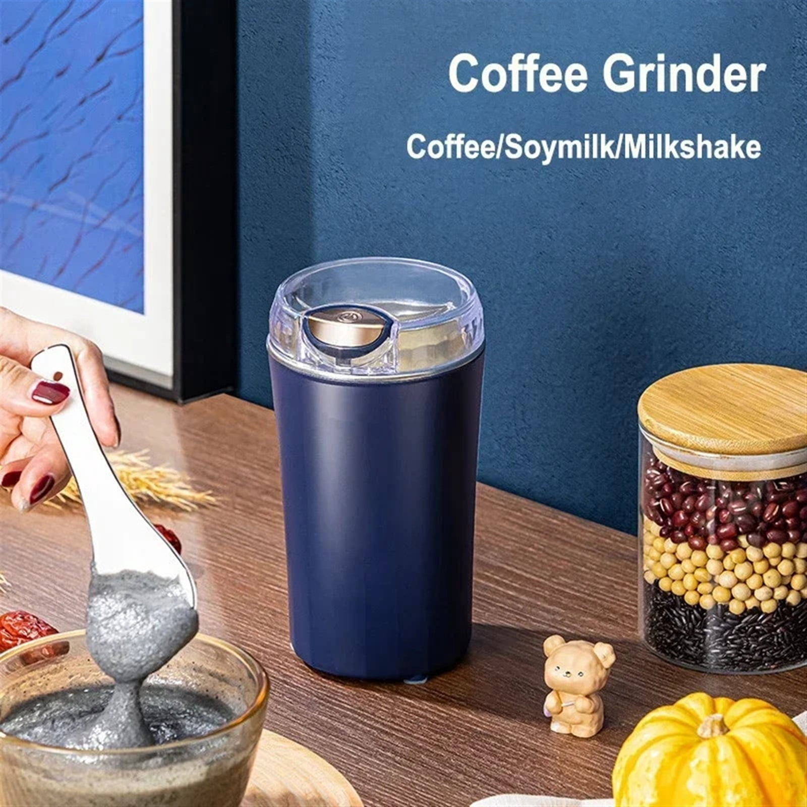 8 Blades Electric Grinding Machine Grain Grinder Coffee Grinder Stainless Steel Nuts Beans Grains Mill Herbs For Kitchen ,Friendly Design
