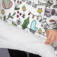 thumbnail image 3 of Oversized Wearable Blanket Hoodie,Multicolor Christmas Pattern Sherpa Blanket Hoodie with Super Pockets,Super Warm Fuzzy Pullover for Women & Men, 3 of 6