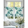thumbnail image 4 of Teal Botanical Spring Sheer Curtains for Living Room Bedroom White Floral Spring Sheer Curtains 45 Inch Long 2 Panels Set Light Filtering Curtain Window Treatments Drapes for Dining Room, 4 of 6