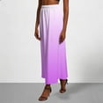 thumbnail image 6 of QATAINLAV Womens Flare Maxi Skirt Casual Elastic High Waist A Line Long Skirts Fashion Satin Gradient Color Skirt Purple XL, 6 of 8