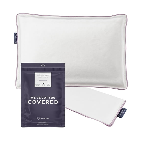 Lincove 100% Cotton Sateen Pillow Protector - (Ideal for Toddler or Travel Pillows, 13"x18")