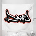 thumbnail image 1 of David Tapestry, Modern Wall Writing Typography Boys Birthday Theme Scribbling Name, Fabric Wall Hanging Decor for Bedroom Living Room Dorm, 5 Sizes, Vermilion White, by Ambesonne, 1 of 1